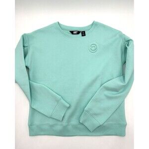 Lands' End Girls Knit Crewneck Sweatshirt Embossed Smiley Face Size XL (14-16)